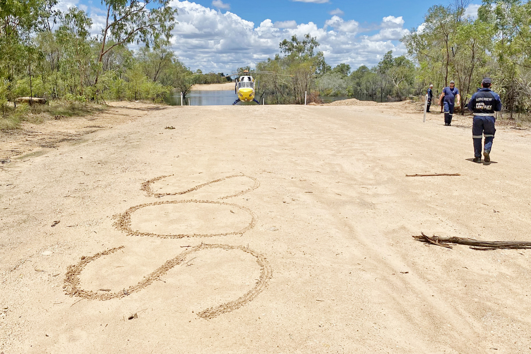 The LifeFlight helicopter landed near Clark Creek in the Gulf, about 140km south of Kowanyama.