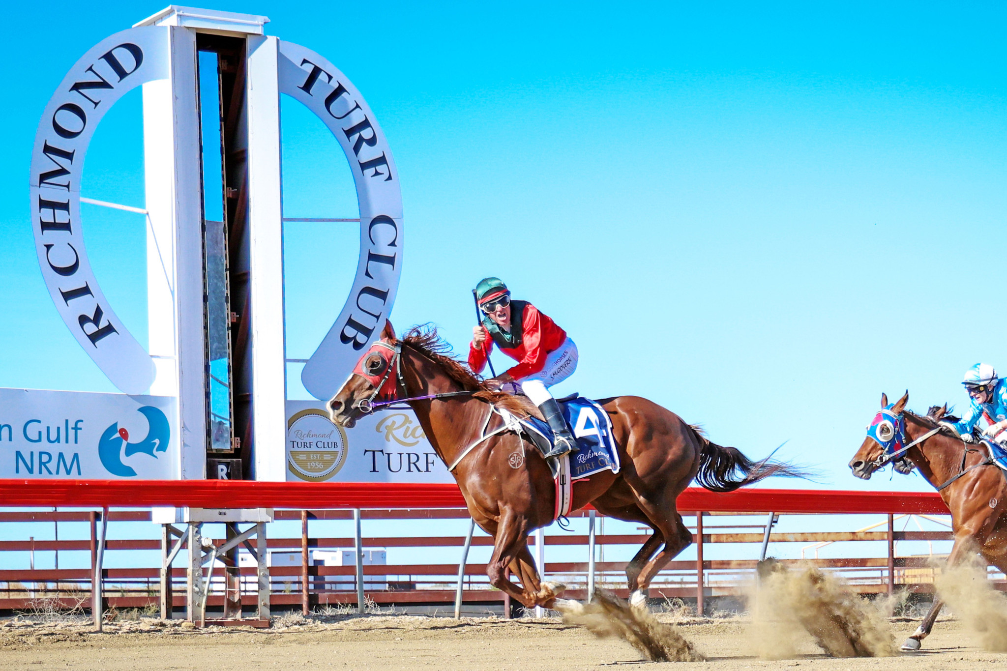 Shane McGovern wins aboard The Boi for Kerry Krogh at Richmond. Picture: Bec Climie