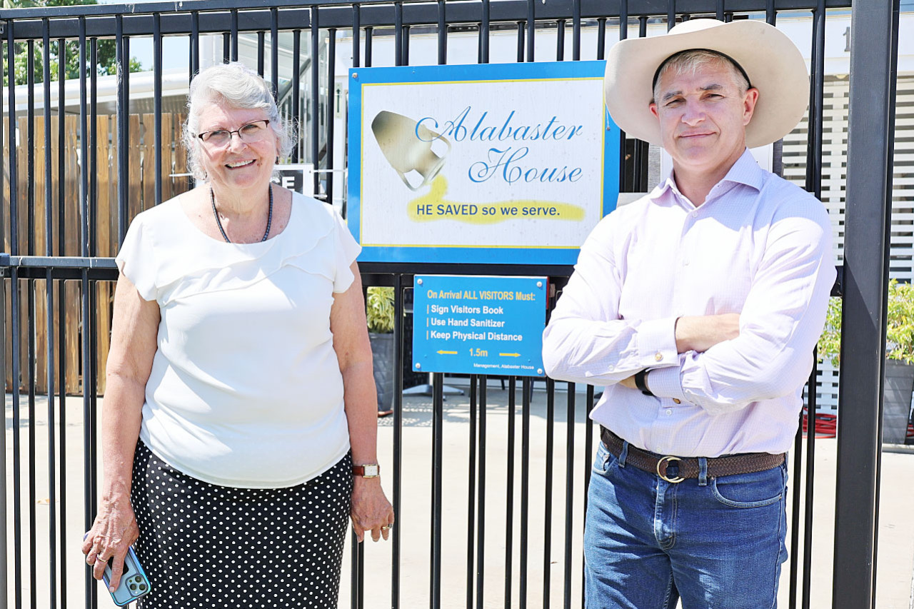 Alabaster House founder Robyn Girdler and Member for Traeger Robbie Katter.