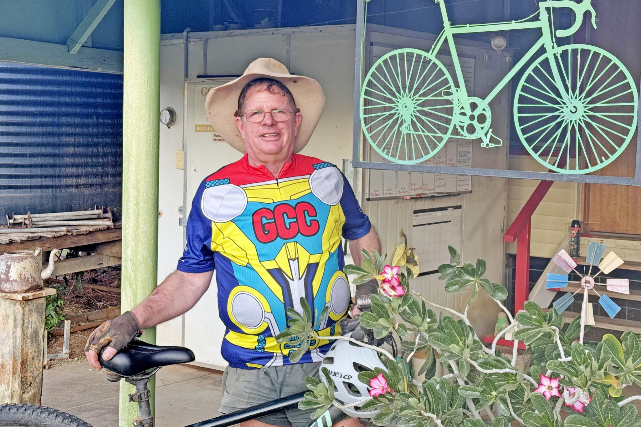 Boulia mayor Rick Britton will ride 200km over the next month to raise funds for kids’ cancer research.