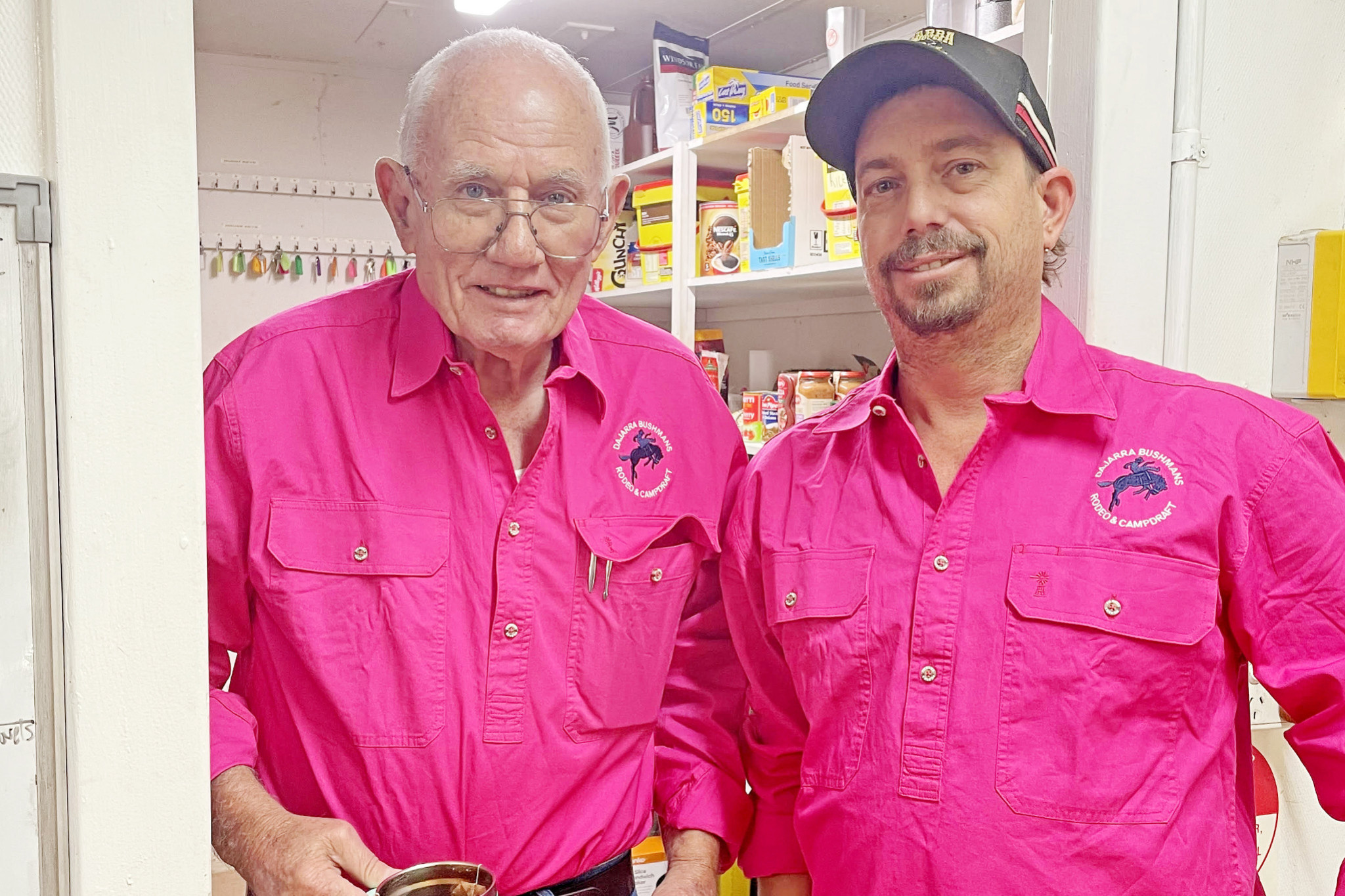 Retired Dajarra Roadhouse owner Adrian Cooney, left, had relied on loyal workers such as Jason Webb.