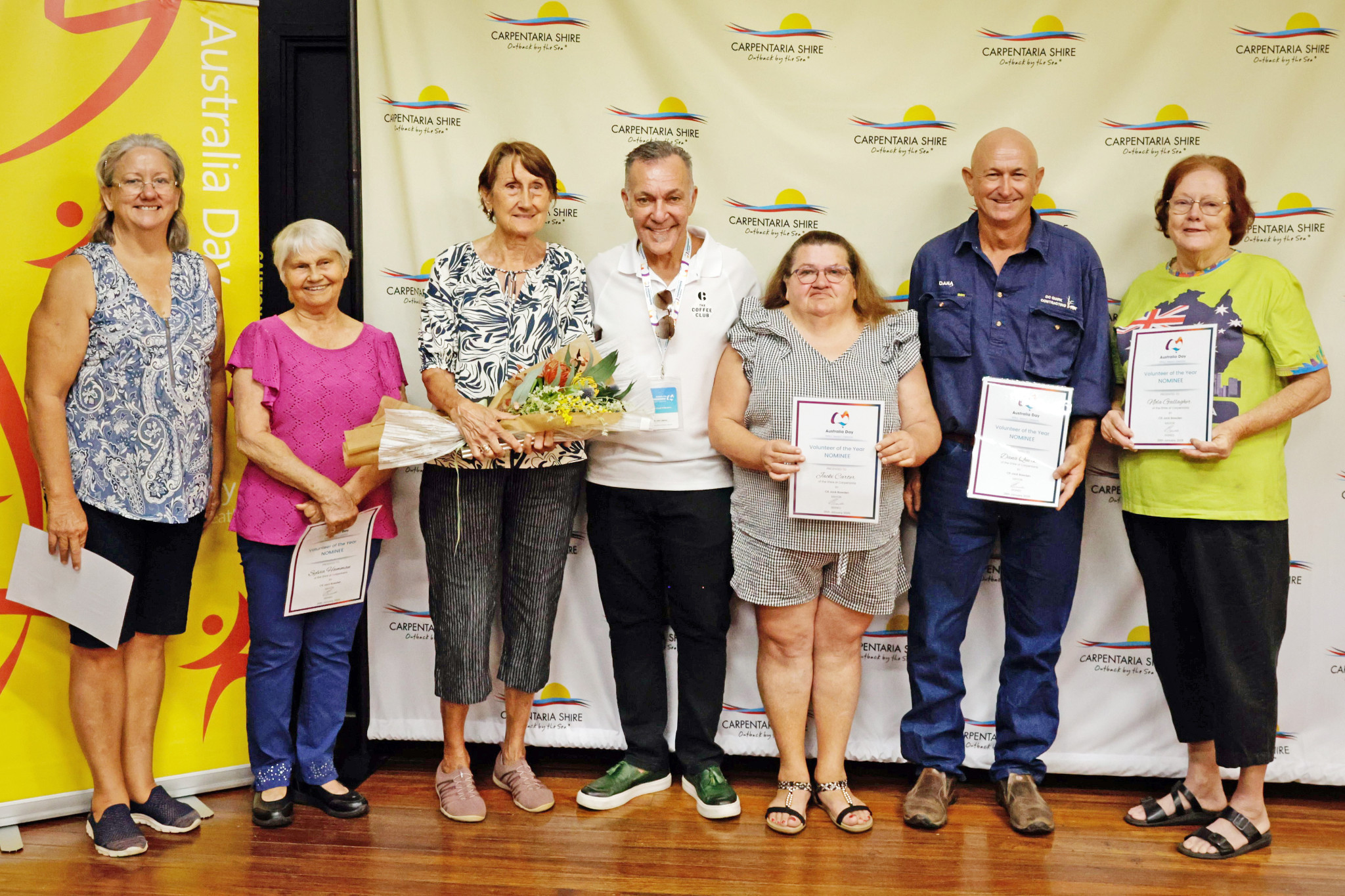 Carpentaria Shire Council’s nominees for Volunteer of the Year with winner Irene Fitzsimmons (third from left). Pictures: REBECCA FRY