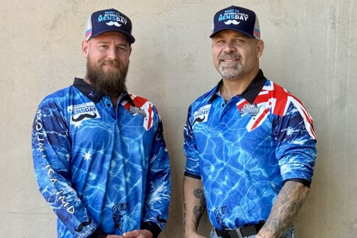 Mount Isa International Men's Day committee member Joseph Collaine and president Shane Matthews.