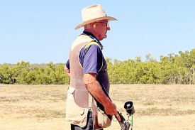 Charley Pryde prepared for his shoot at Normanton Gun Club.