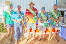 High Gun winners Clayton Cusack, Ricky Jones, Daniel Beard, Diane Reeves and Benji Micallef.