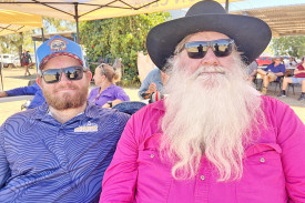 William and Barry Bosworth keep cool in the shade.