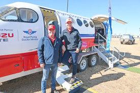 John and Kym Warner flying the flag for the Royal Flying Doctor Service.