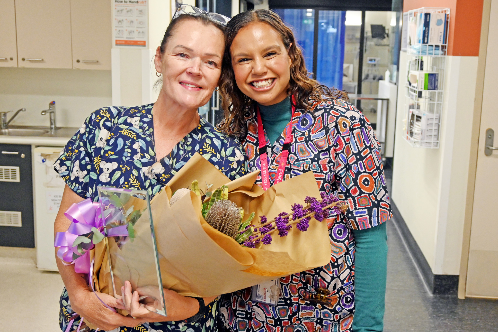 North West Hospital and Health Service’s nurse of the year, Tahnia-Maree Ah Kit (right) with her boss, Andrea Wallace, the nurse unit manager of the emergency department at Mount Isa Hospital.