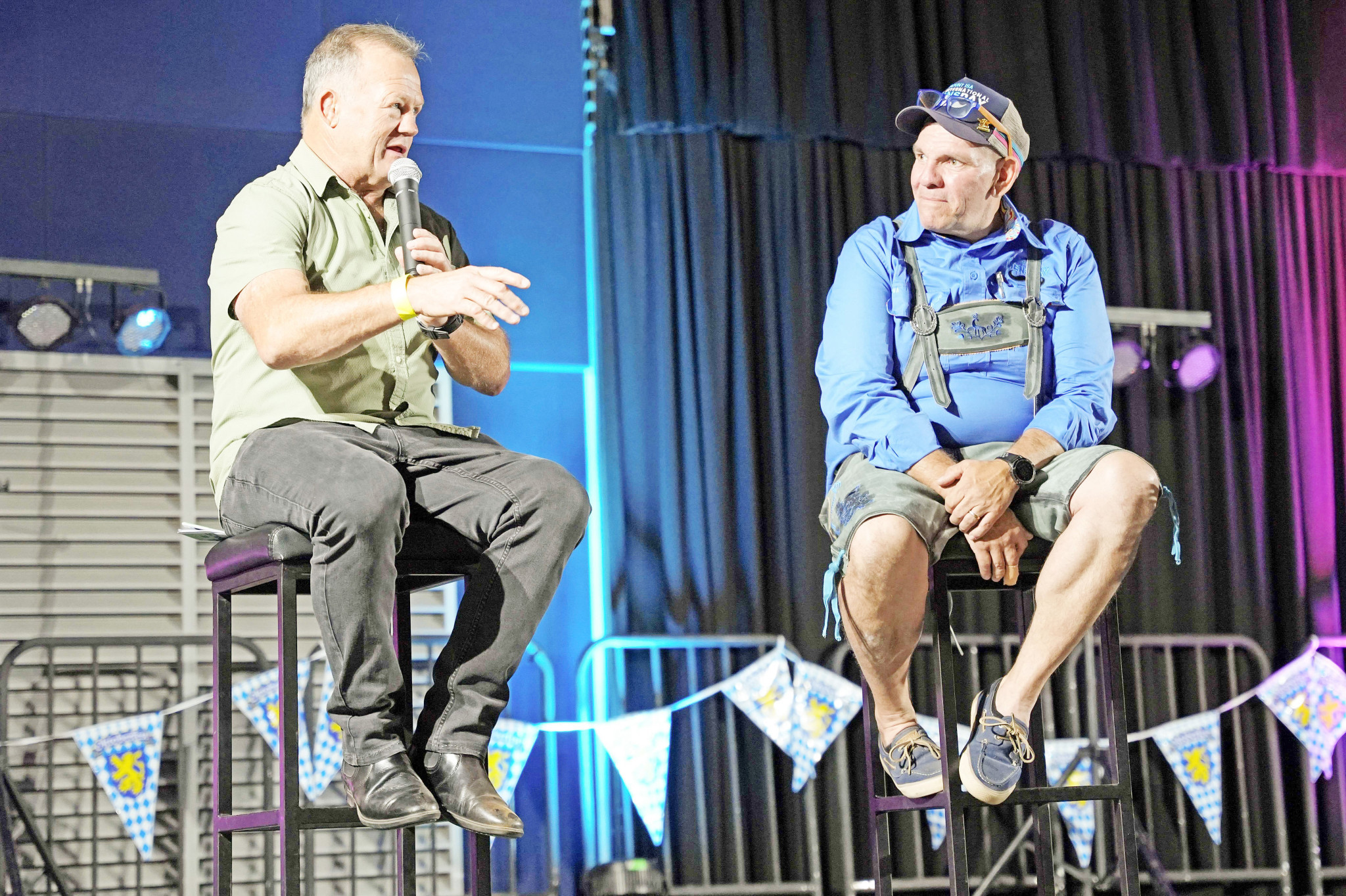 Trevor Gillmeister shares a yarn with MC Tonka Toholke.